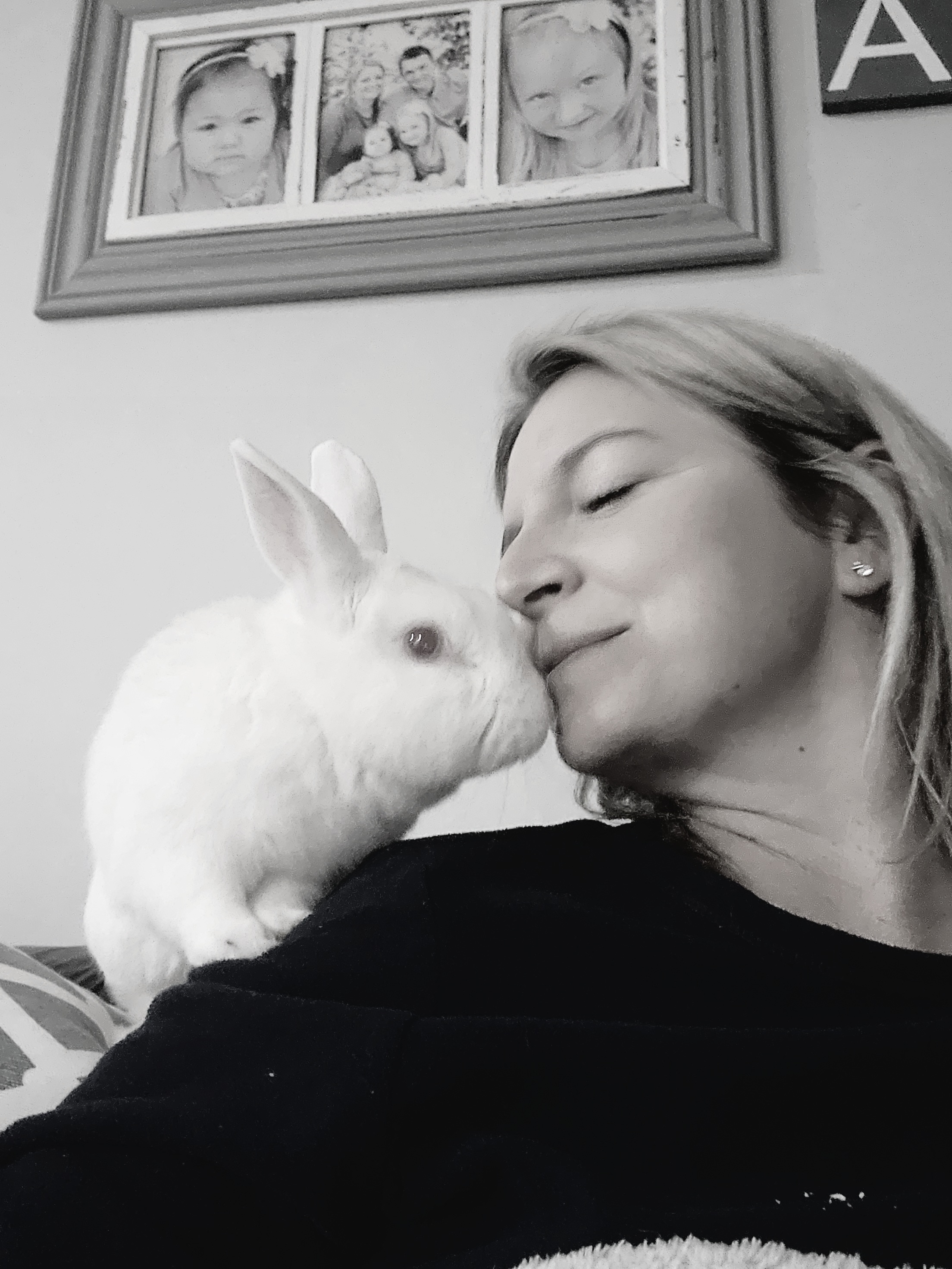 Marshie nuzzling Anelda's cheek